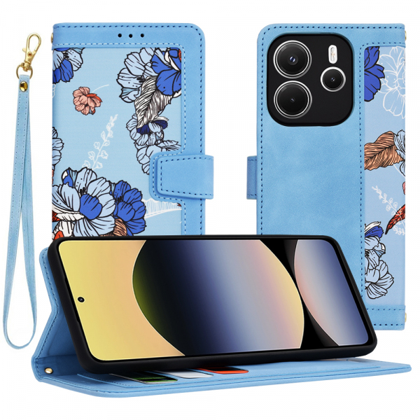 Husa pentru Xiaomi Redmi Note 14 4G (Standard), Techsuit, FlipCraft, Bleu