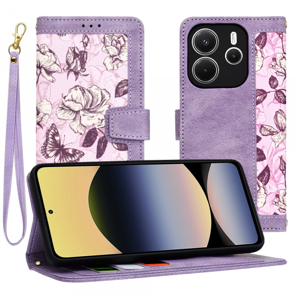 Husa pentru Xiaomi Redmi Note 14 4G (Standard), Techsuit, FlipCraft, Mov