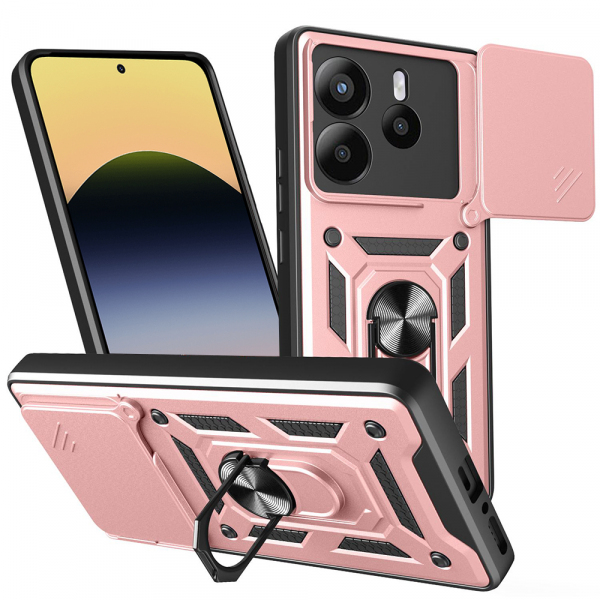 Husa pentru Xiaomi Redmi Note 14 5G, Techsuit, CamShield, Roz