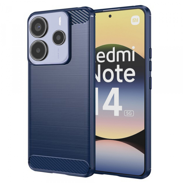 Husa pentru Xiaomi Redmi Note 14 5G, Techsuit, Carbon, Albastra