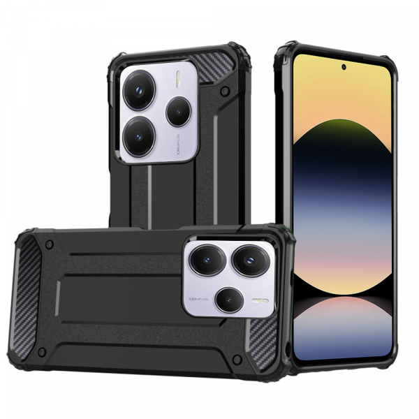Husa pentru Xiaomi Redmi Note 14 5G, Techsuit, Hybrid Armor, Neagra