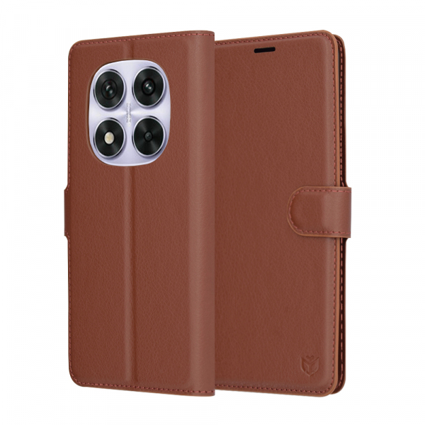 Husa pentru Xiaomi Redmi Note 14 Pro+ 5G / Note 14 Pro 5G / Poco X7, Techsuit, Leather Folio, Maro