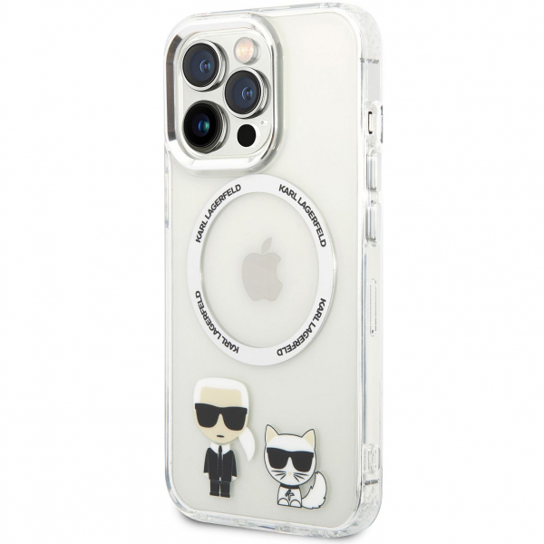 Husa MagSafe pentru Apple iPhone 14 Pro, Karl Lagerfeld, Karl & Choupette, Transparenta