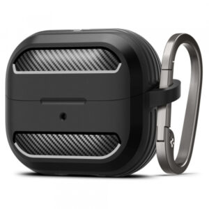Husa Spigen Rugged Armor pentru Samsung Galaxy Buds3 FE / Buds3 Pro / Buds3, Neagra ACS08330