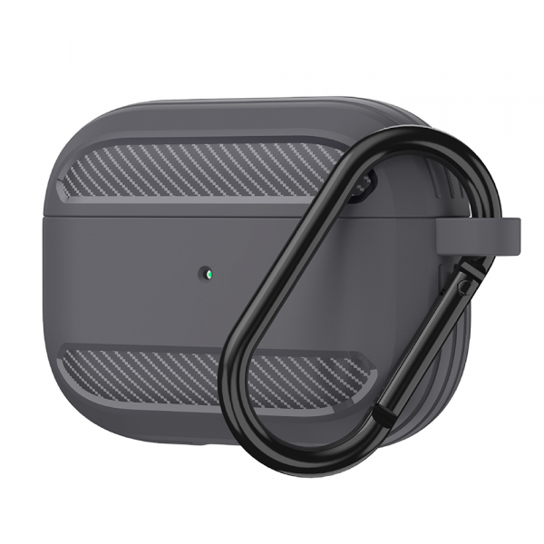 Husa Techsuit Carbon pentru Apple AirPods Pro Series, Gri