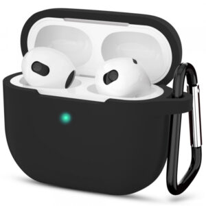 Husa Techsuit Silicone pentru Apple AirPods 3, Neagra