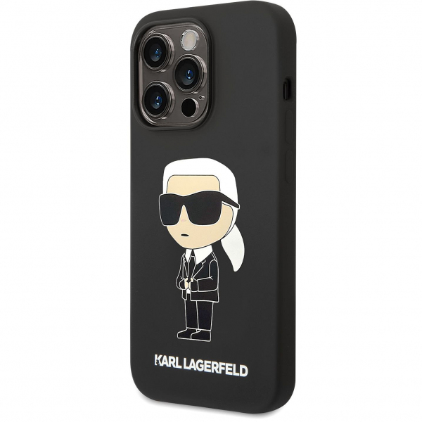 Husa pentru Apple iPhone 14 Pro Max, Karl Lagerfeld, Silicone Ikonik NFT, Neagra