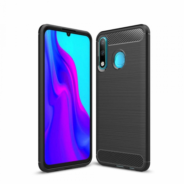 Husa pentru Huawei P30 lite New Edition / P30 lite, OEM, Carbon, Neagra