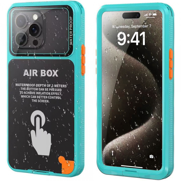 Husa Waterproof IP68 pentru Apple iPhone 16 Plus / 16 Pro Max / 15 Plus / 15 Pro Max / 14 Pro Max, ShellBox, AirBox, Albastra