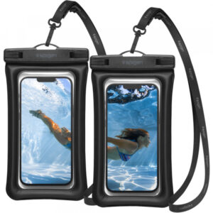 Husa Universala Waterproof pentru Telefon max. 6.9inch, Spigen, A610, Set 2 bucati, Neagra
