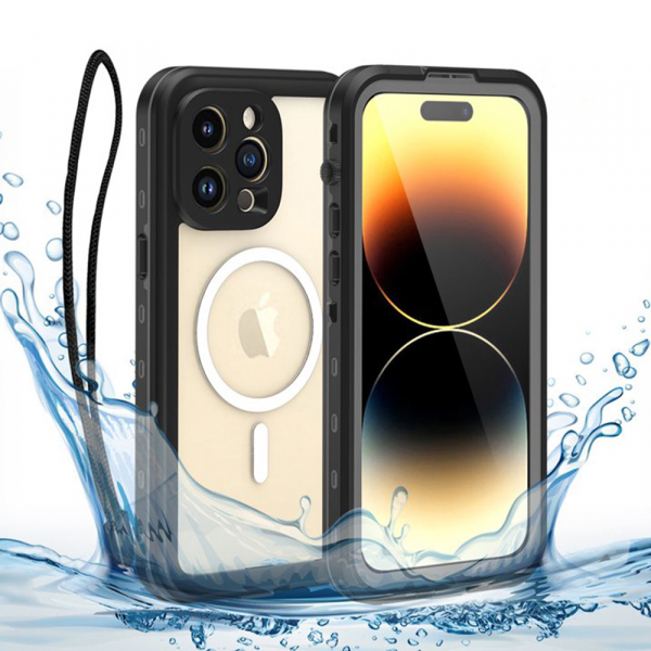 Husa Waterproof pentru Apple iPhone 14 Pro, ShellBox, Neagra