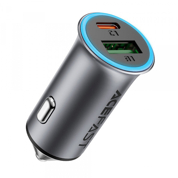 Incarcator Auto Acefast B16, 95W, 3.25A, 1 x USB-A - 1 x USB-C, Gri