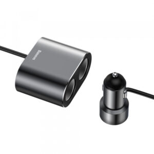 Incarcator Auto Baseus High Efficiency, 95W, 2.1A, 2 x USB-A - 2 x Extensie Bricheta, Gri CRDYQ-01