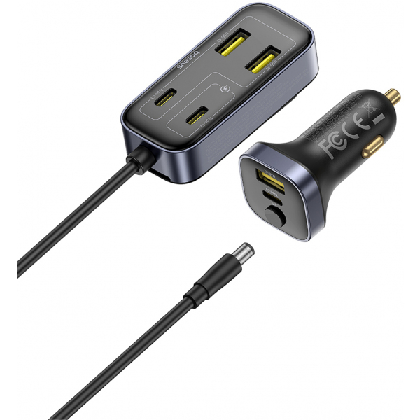 Incarcator Auto Baseus BackseatPal L1, 110W, 3A, 3 x USB-A - 3 x USB-C, Negru C00081100121-00