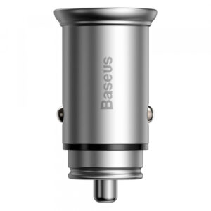 Incarcator Auto Baseus Circular Metal, 30W, 5A, 1 x USB-A - 1 x USB-C, Gri CCALL-BS0S