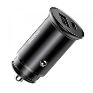 Incarcator Auto Baseus Circular Metal, 30W, 5A, 1 x USB-A - 1 x USB-C, Negru CCALL-BS01