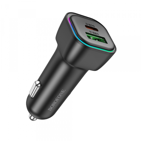 Incarcator Auto Borofone BZ28A Trophie, 30W, 3A, 1 x USB-A - 1 x USB-C, Negru