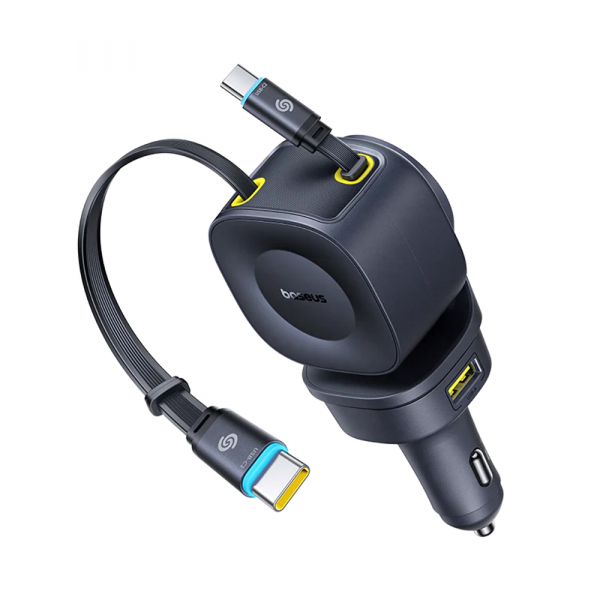 Incarcator Auto Cu Cablu USB-C Baseus PrimeTrip VR2 Max, 163W, 3A, 1 x USB-A - 1 x USB-C, Negru C0206500