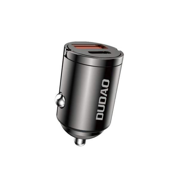 Incarcator Auto Dudao R3MAX, 48W, 3A, 1 x USB-A - 1 x USB-C, Negru