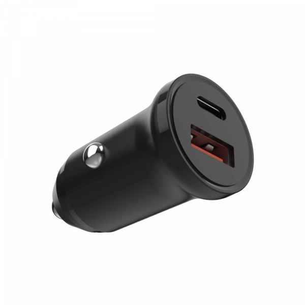 Incarcator Auto Fixed, 20W, 3A, 1 x USB-A - 1 x USB-C, Negru