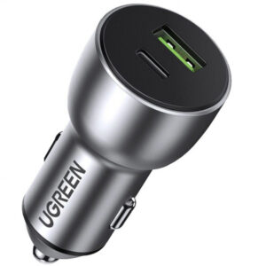 Incarcator Auto UGREEN CD213, 36W, 3A, 1 x USB-A - 1 x USB-C, Gri