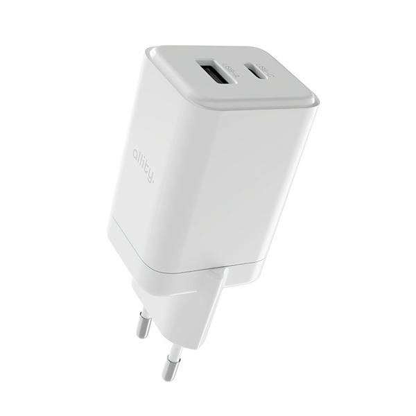 Incarcator Retea Allity. ATC-01-45WCC Fast, 45W, 3A, 1 x USB-A - 1 x USB-C, Alb