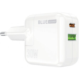Incarcator Retea BLUE Power BC111A, 30W, 3A, 1 x USB-A - 1 x USB-C, Alb