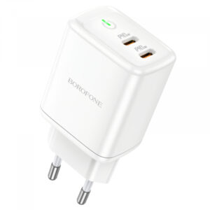 Incarcator Retea Borofone BN9, 35W, 3A, 2 x USB-C, Alb