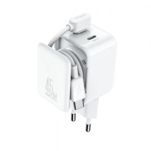 Incarcator Retea Cu Cablu USB-C Joyroom JR-TCL05, 45W, 3A, 2 x USB-C, Alb