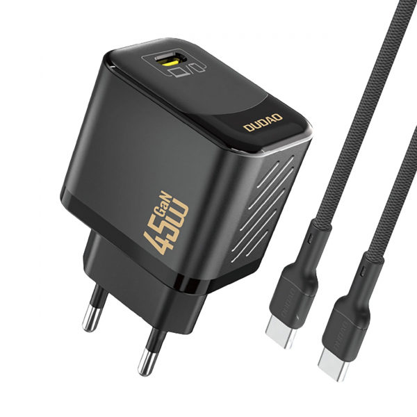 Incarcator Retea Cu Cablu USB-C Dudao A28C, 45W, 3A, 1 x USB-C, Negru