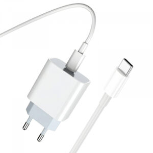 Incarcator Retea Cu Cablu USB-C Prestico F8S, 20W, 3A, 1 x USB-C, Alb