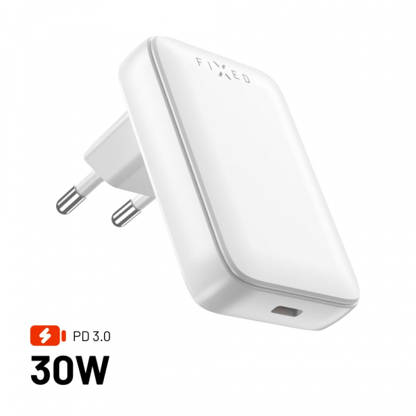 Incarcator Retea Fixed, 30W, 3A, 1 x USB-C, Alb