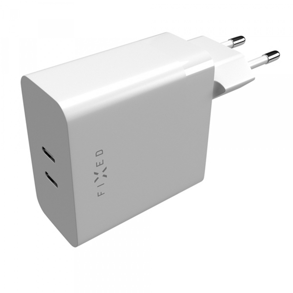 Incarcator Retea Fixed, 65W, 3.25A, 2 x USB-C, Alb