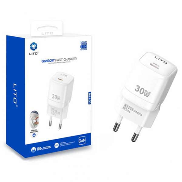 Incarcator Retea Lito LC11, 30W, 3A, 1 x USB-C, Alb