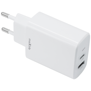 Incarcator Retea MaXlife MXTC-10-20AC, 20W, 3A, 1 x USB-A - 1 x USB-C, Alb