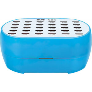 Incarcator Statie Relife RL-304M, 160W, 2.4A, 30 x USB-A, Albastru