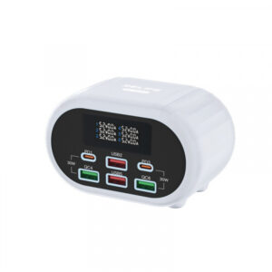 Incarcator Statie Relife RL-309U, 72W, 5A, 2 x USB-C - 4 x USB-A, Argintiu