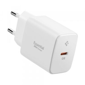Incarcator Retea Spigen Essential, 20W, 3A, 1 x USB-C, Alb ACH08701