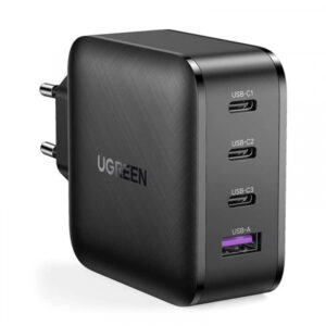 Incarcator Retea UGREEN CD104, 65W, 3A, 1 x USB-A - 3 x USB-C, Negru