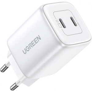 Incarcator Retea UGREEN CD294, 45W, 3A, 2 x USB-C, Alb