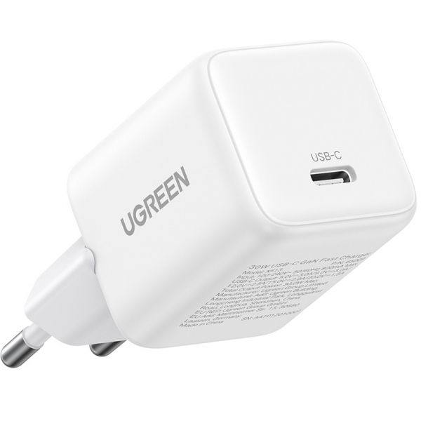 Incarcator Retea UGREEN X513, 30W, 3A, 1 x USB-C, Alb
