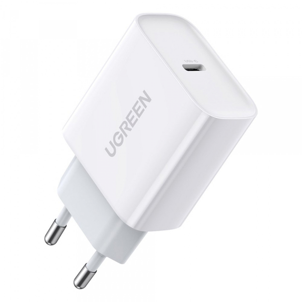 Incarcator Retea UGREEN CD137, 20W, 3A, 1 x USB-C, Alb