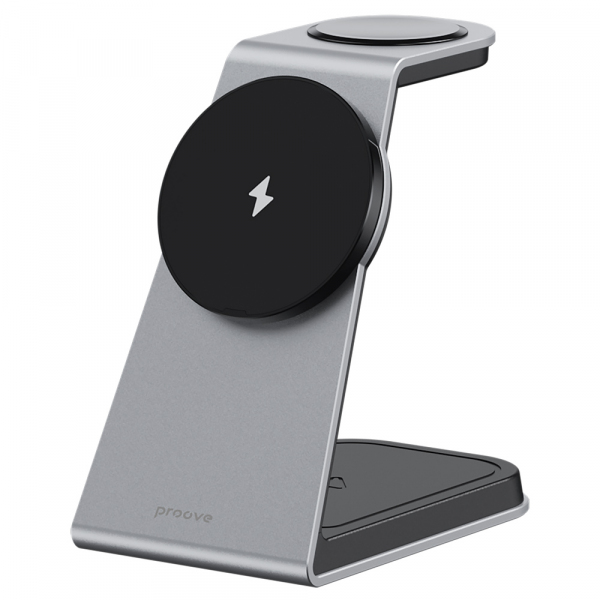 Incarcator Retea Wireless Proove Omni Power 3in1, 15W, 1.67A, Gri WSOP15020003