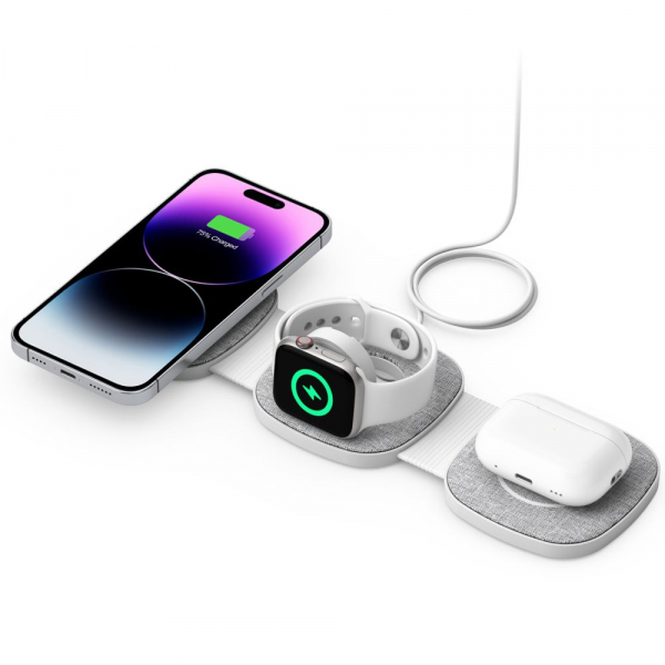 Incarcator Retea Wireless Tech-Protect A32 3in1, 15W, 1.67A, Gri
