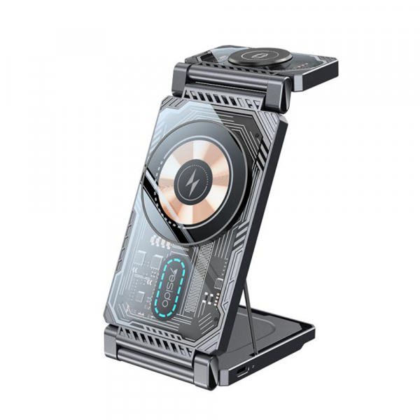 Incarcator Retea Wireless Yesido DS25 3in1, 15W, 1.67A, Negru