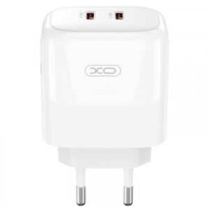 Incarcator Retea XO Design L140, 35W, 3A, 2 x USB-C, Alb