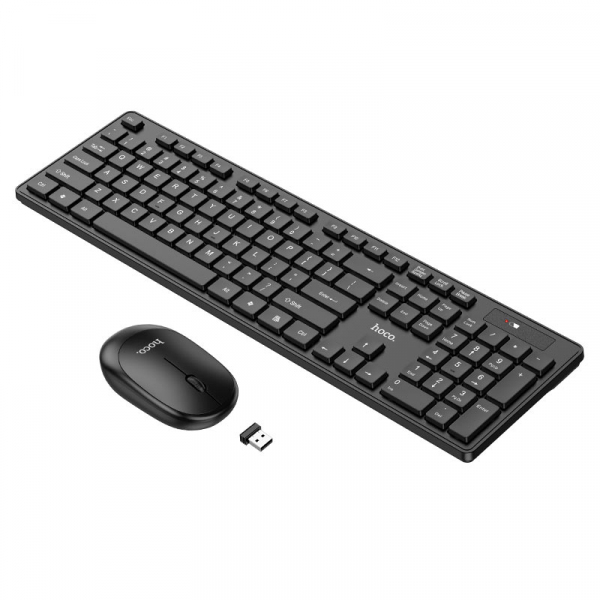 Kit Tastatura Mouse Wireless HOCO GM17, Negru