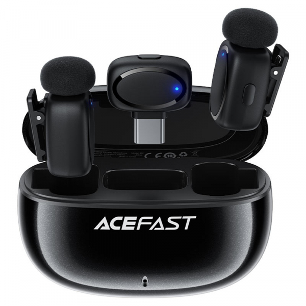 Lavaliera Acefast R2, USB-C, Set 2 bucati, Neagra