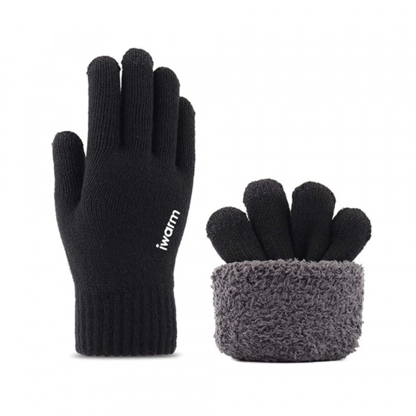 Manusi De Iarna Tactile Iwarm ST0018, Marime 21cm, Negre