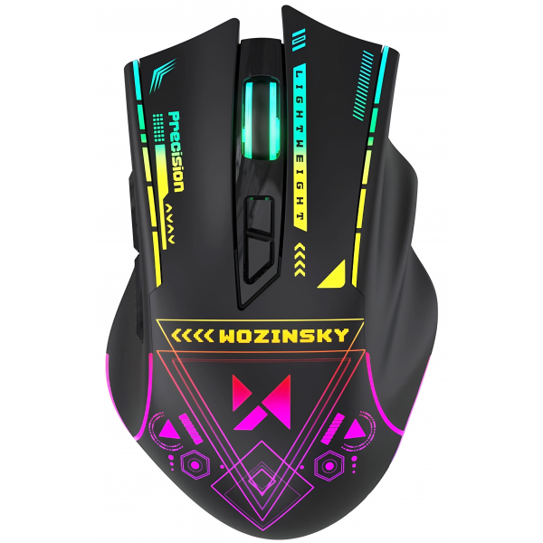 Mouse Gaming Wireless WZK WMGB-3200, RGB, 3200DPI, Negru